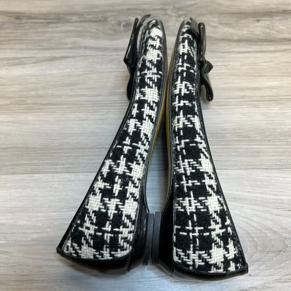 MASSIMO‎ BALDI ITALY 6.5 B WOMEN'S BLACK & WHITE SLIP-ON BALLET FLATS SHOES